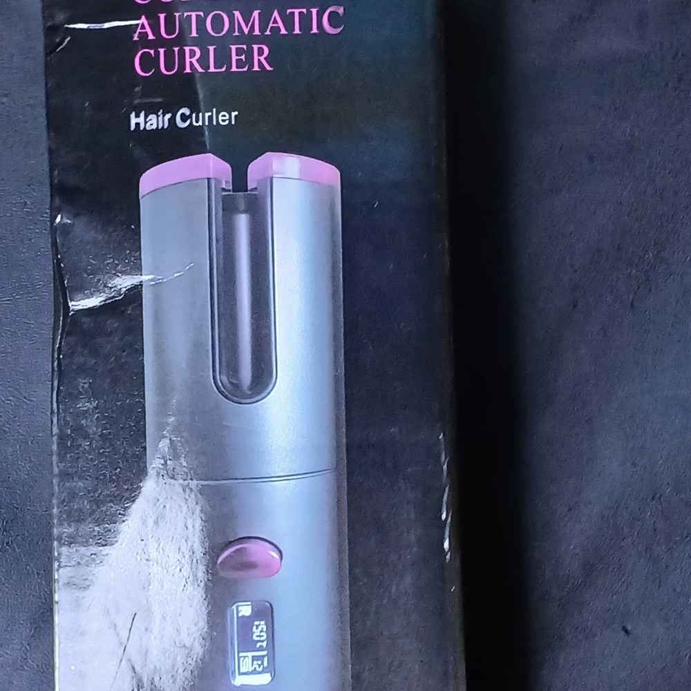 Automatic Hair Curler with Pink Accents